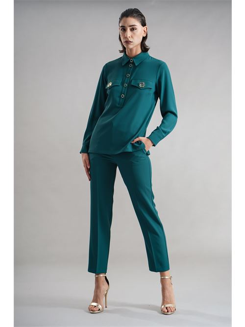 Completo in crepe GM by Gai Mattiolo | GM3553VERDE
